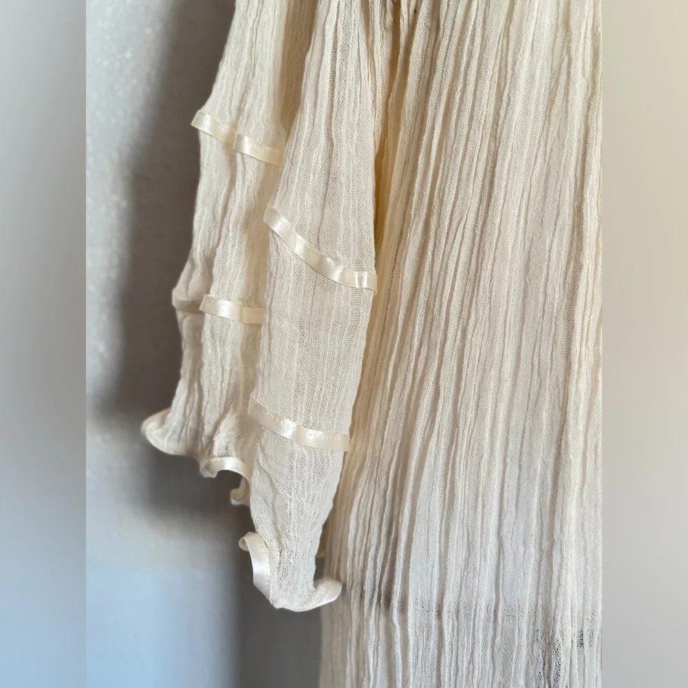 Boho Cream cotton Dress - Picture 2 of 6